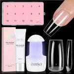 Nail Tips Set With Mini UV Cure Lamp & 30g Strong Solid Nail Glue 