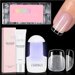Nail Tips Set With Mini UV Cure Lamp & 30g Strong Solid Nail Glue 