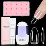 Nail Tips Set With Mini UV Cure Lamp & 30g Strong Solid Nail Glue 