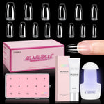 Nail Tips Set With Mini UV Cure Lamp & 30g Strong Solid Nail Glue 