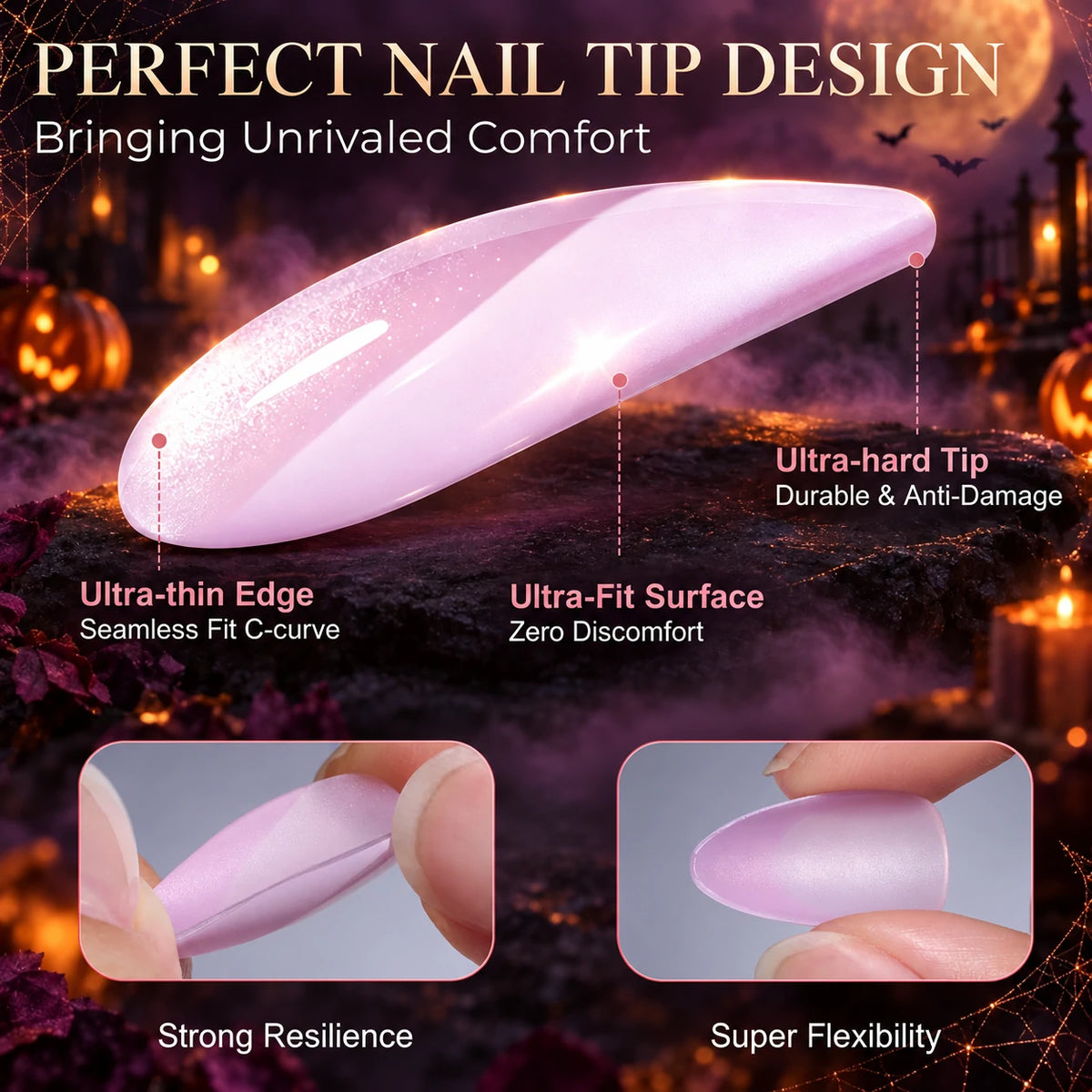 AILLSA Cute Halloween Press-On Nails