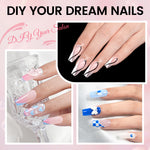 Nail Tips Set With Mini UV Cure Lamp & 30g Strong Solid Nail Glue 