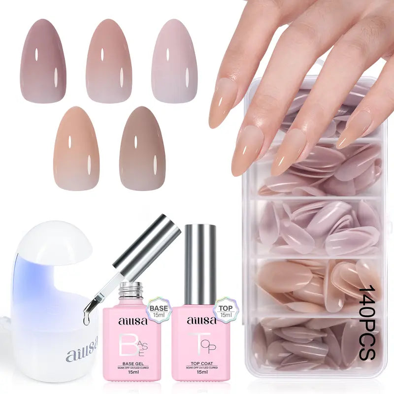 5 Natural Colors Press-on Nail set 