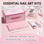 Nail Tips Set With Mini UV Cure Lamp & 30g Strong Solid Nail Glue 
