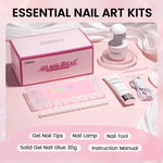 Nail Tips Set With Mini UV Cure Lamp & 30g Strong Solid Nail Glue 