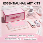 Nail Tips Set With Mini UV Cure Lamp & 30g Strong Solid Nail Glue 