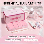 Nail Tips Set With Mini UV Cure Lamp & 30g Strong Solid Nail Glue 