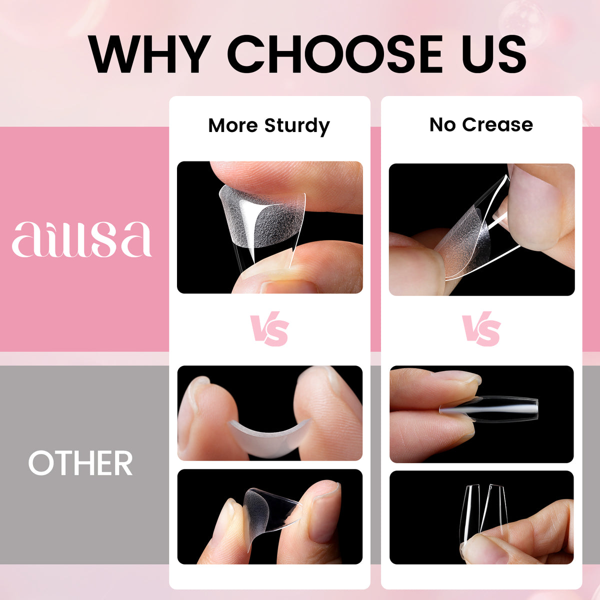 Nail Tips Set With Mini UV Cure Lamp & 30g Strong Solid Nail Glue 