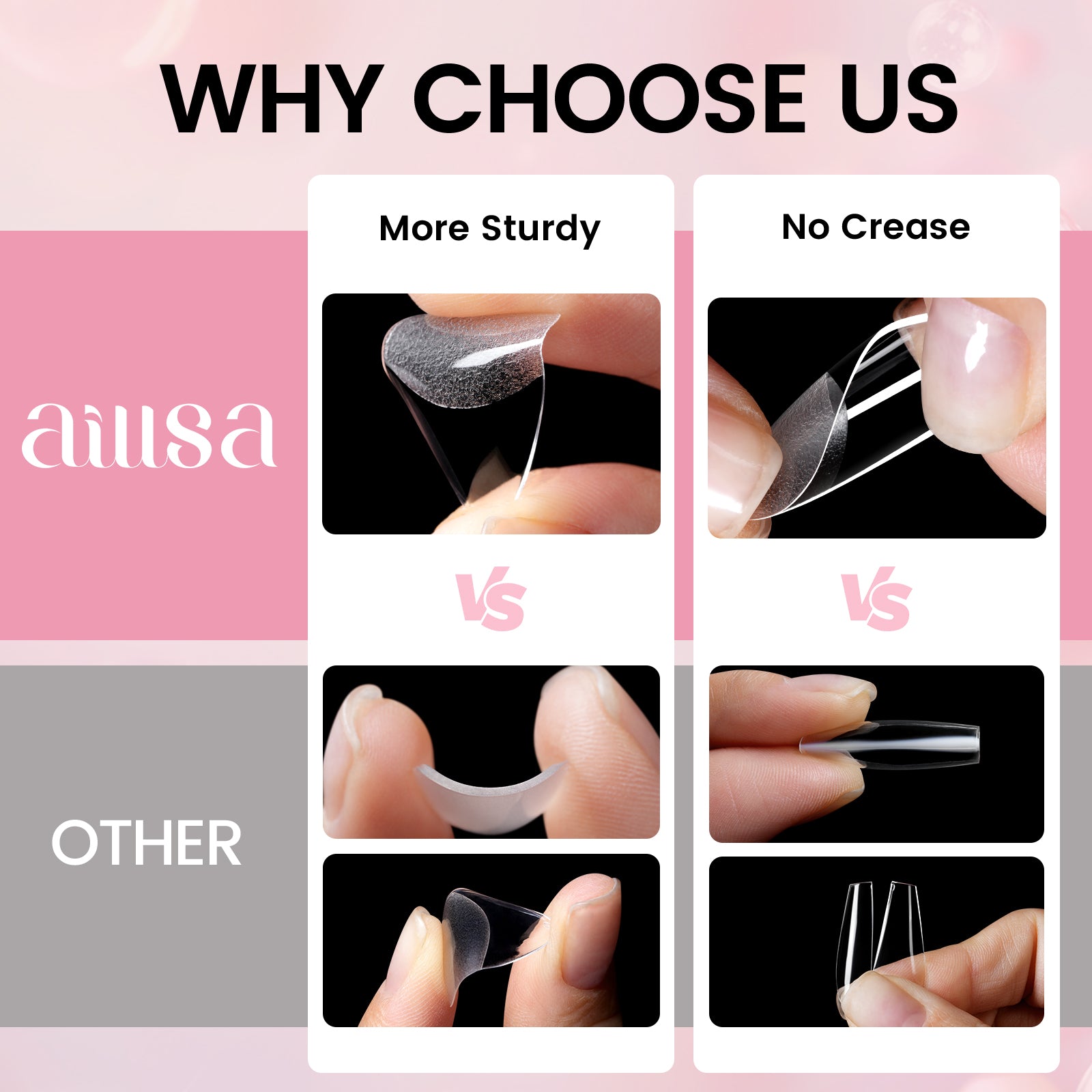 Nail Tips Set With Mini UV Cure Lamp & 30g Strong Solid Nail Glue 