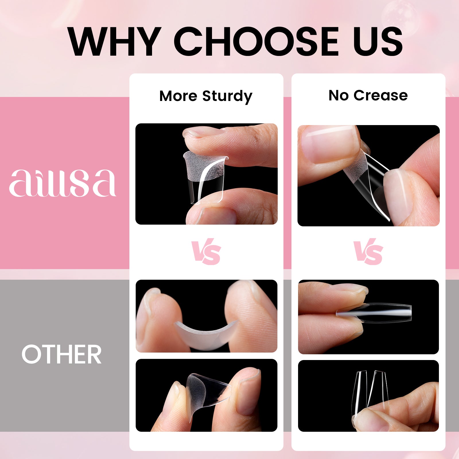 Nail Tips Set With Mini UV Cure Lamp & 30g Strong Solid Nail Glue 