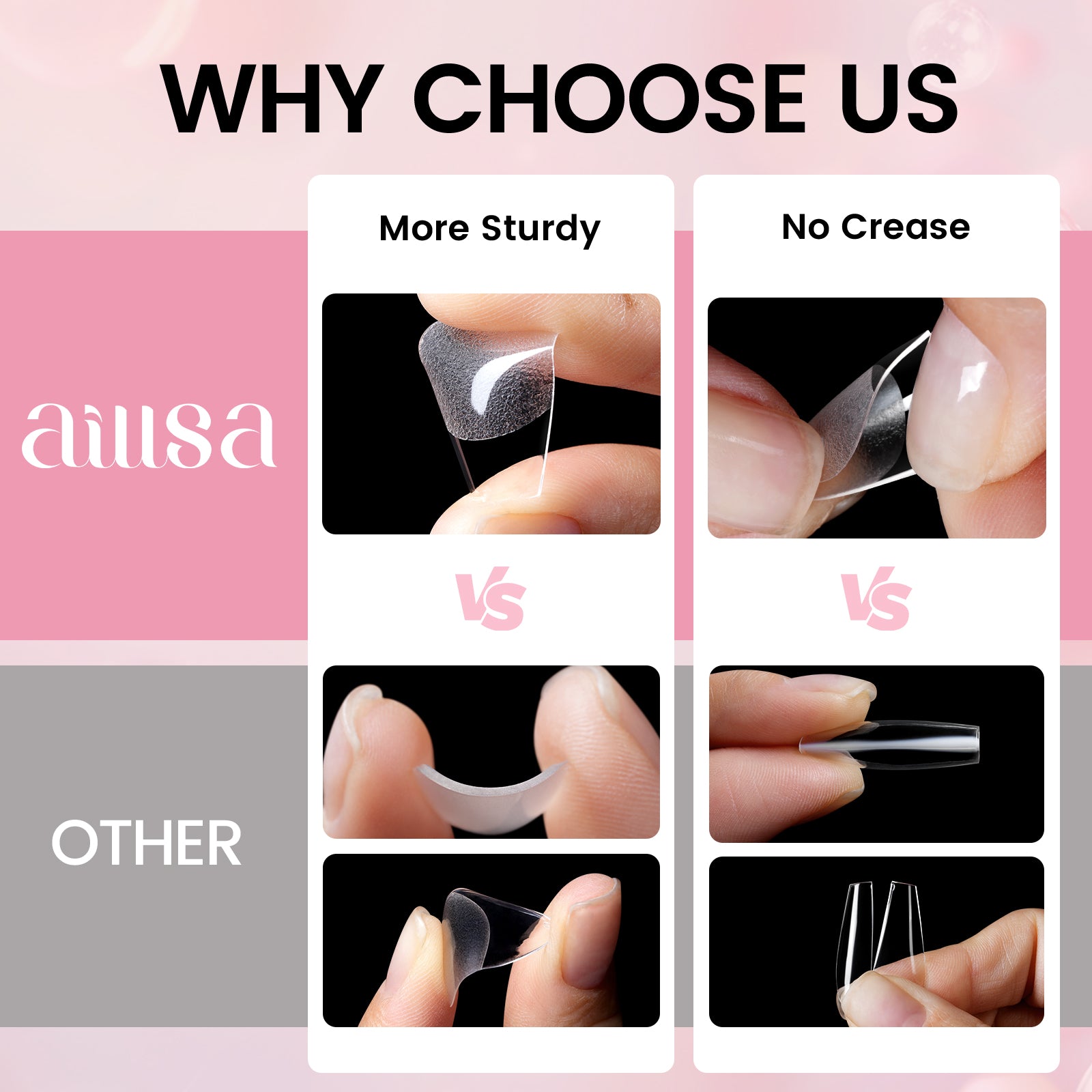 Nail Tips Set With Mini UV Cure Lamp & 30g Strong Solid Nail Glue 
