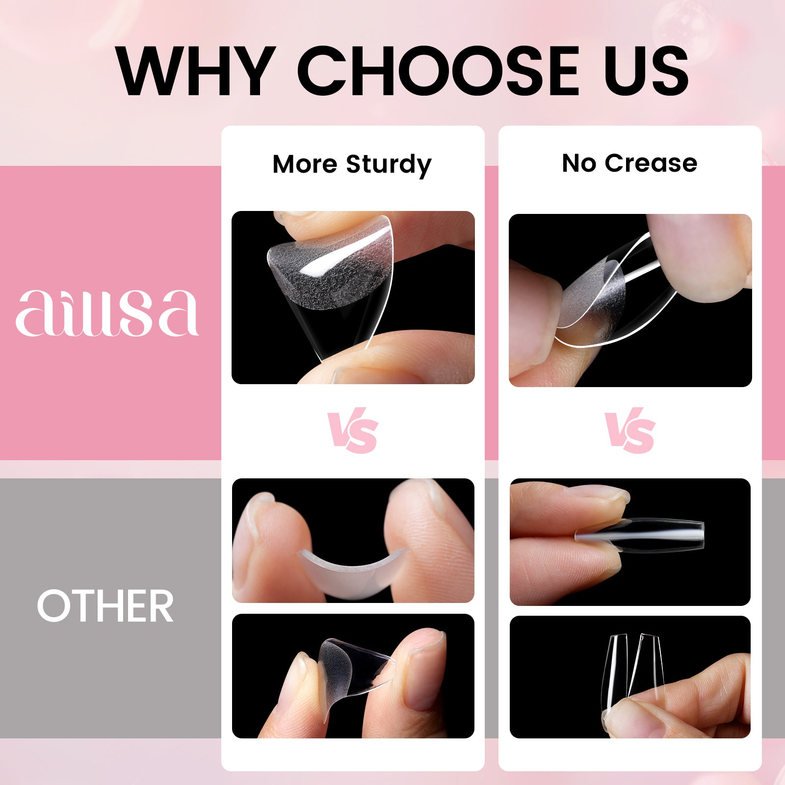 Nail Tips Set With Mini UV Cure Lamp & 30g Strong Solid Nail Glue 