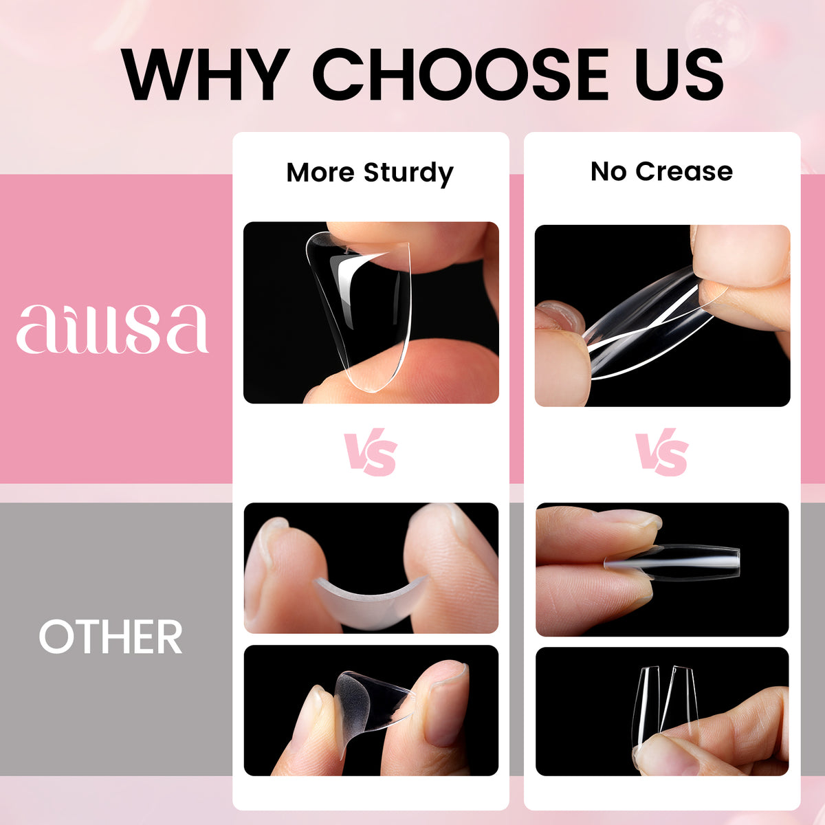 Nail Tips Set With Mini UV Cure Lamp & 30g Strong Solid Nail Glue 