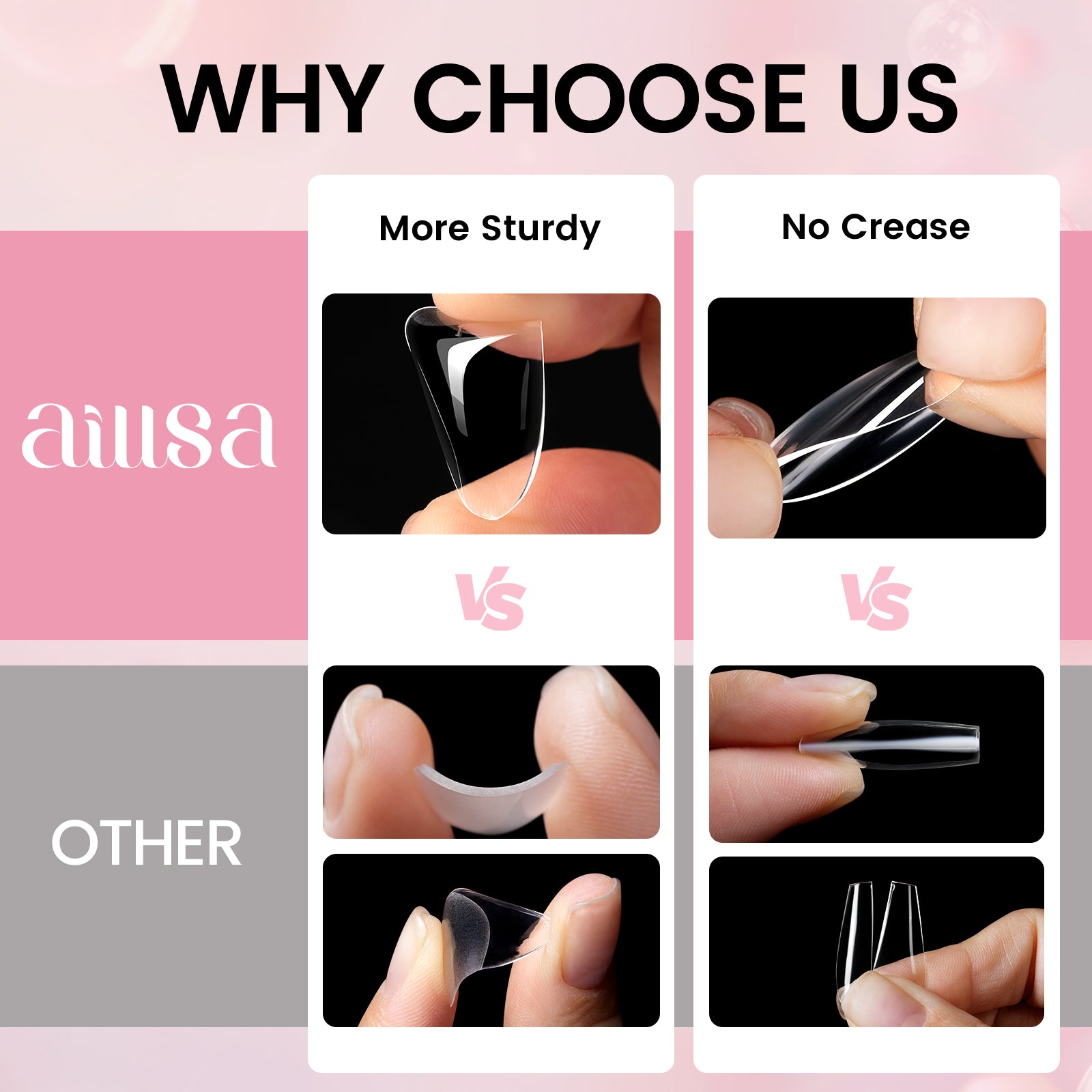 Nail Tips Set With Mini UV Cure Lamp & 30g Strong Solid Nail Glue 