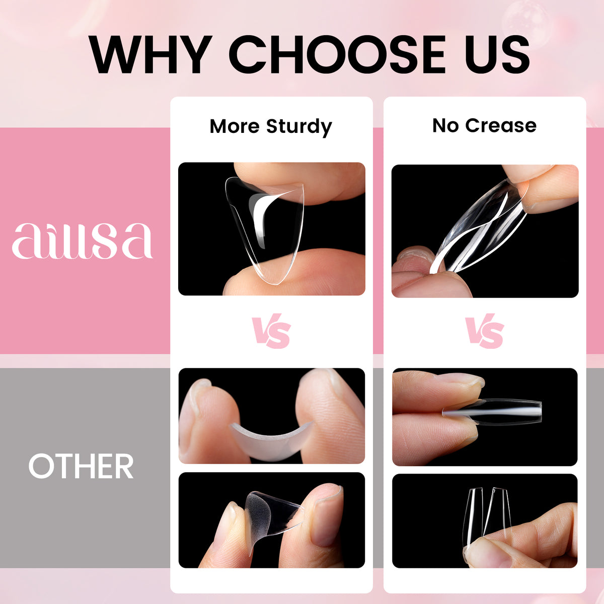 Nail Tips Set With Mini UV Cure Lamp & 30g Strong Solid Nail Glue 