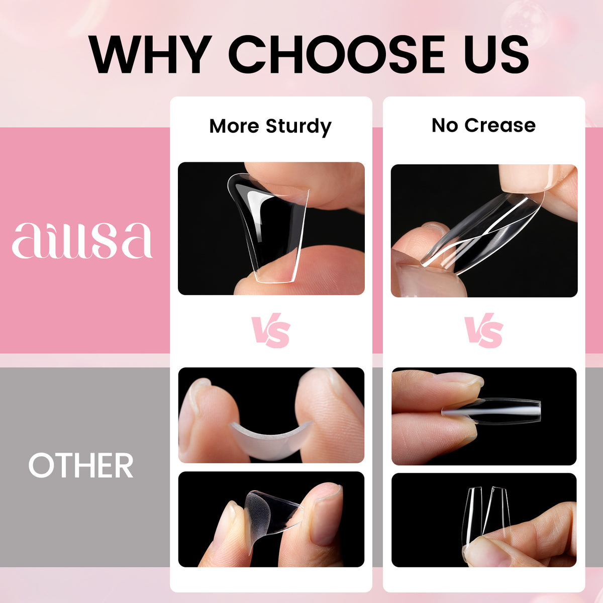 Nail Tips Set With Mini UV Cure Lamp & 30g Strong Solid Nail Glue 