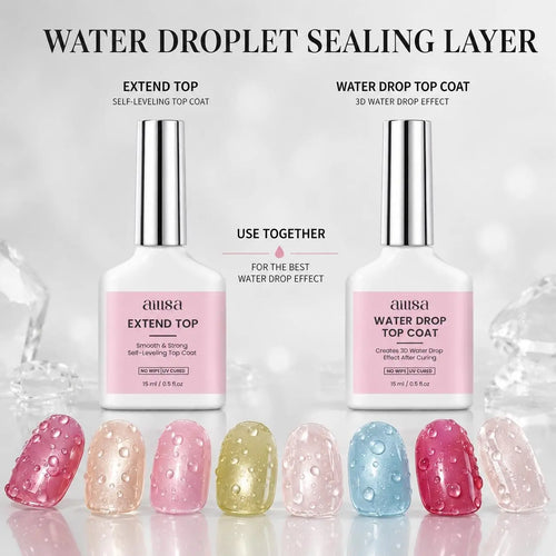 AILLSA 3D Water Drop Gel Top Coat Set #3D-Water-Drop