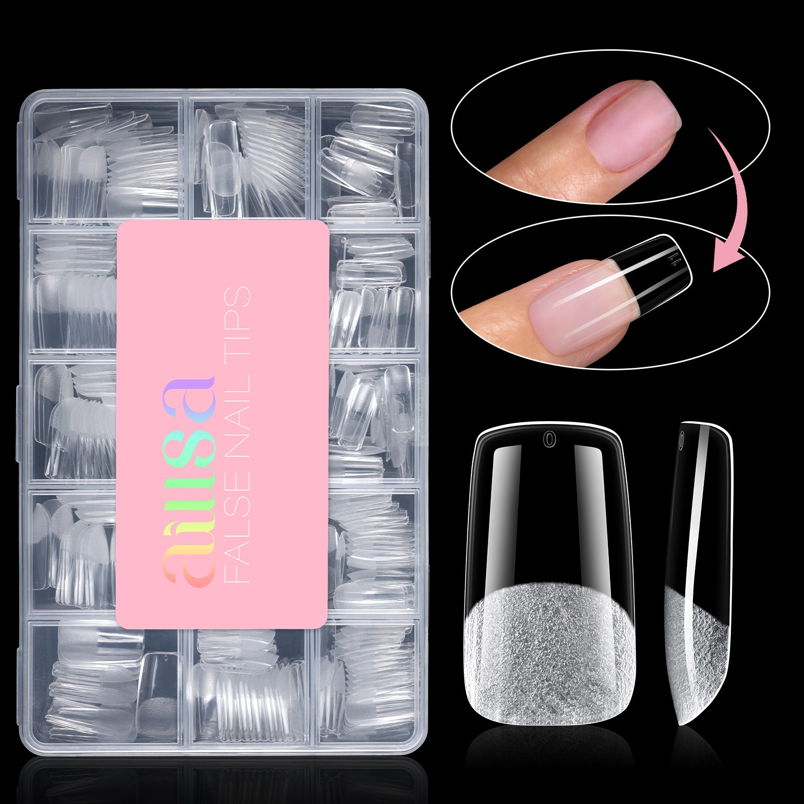 Half Matte False Nail Tips 