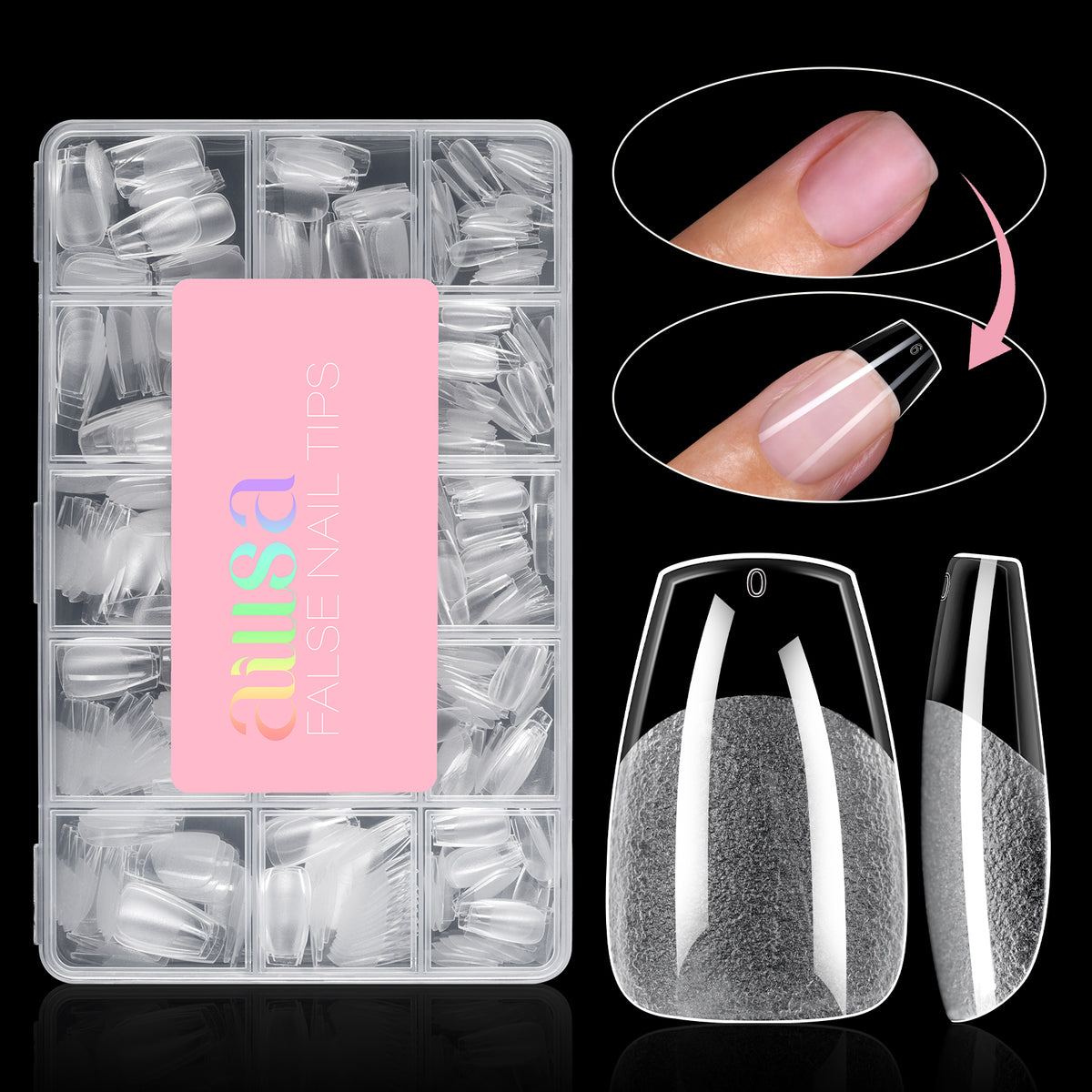 Half Matte False Nail Tips 