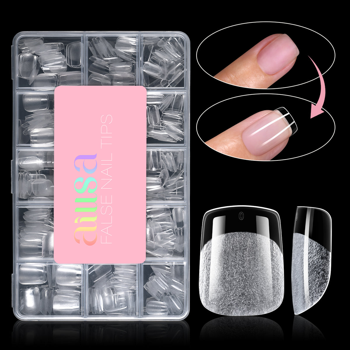 Half Matte False Nail Tips 
