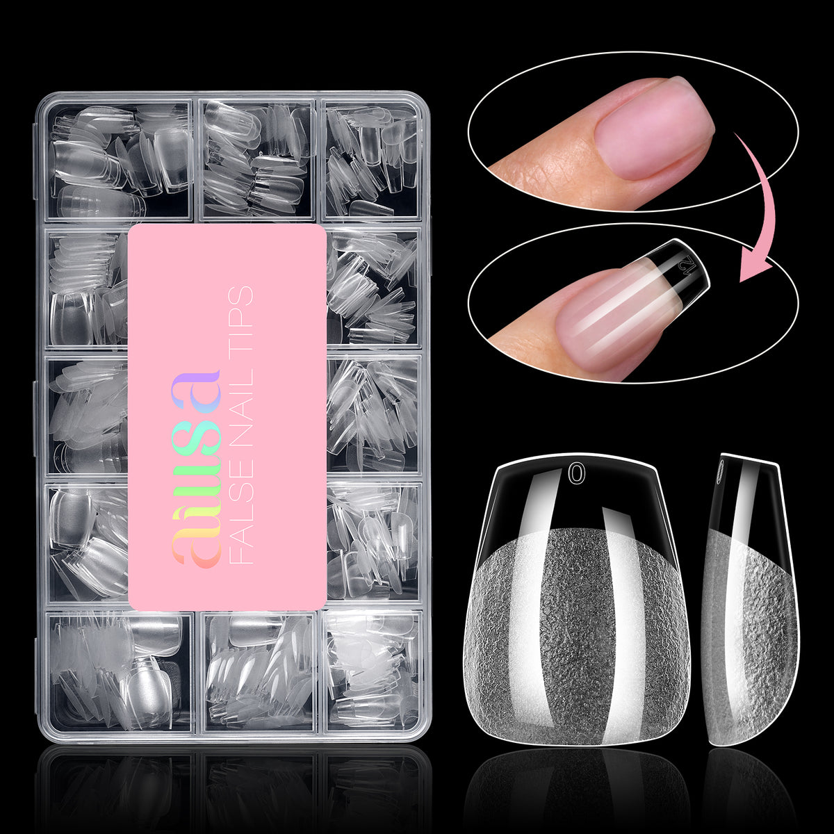Half Matte False Nail Tips 