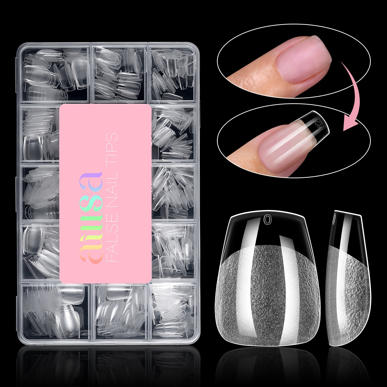 Half Matte False Nail Tips 