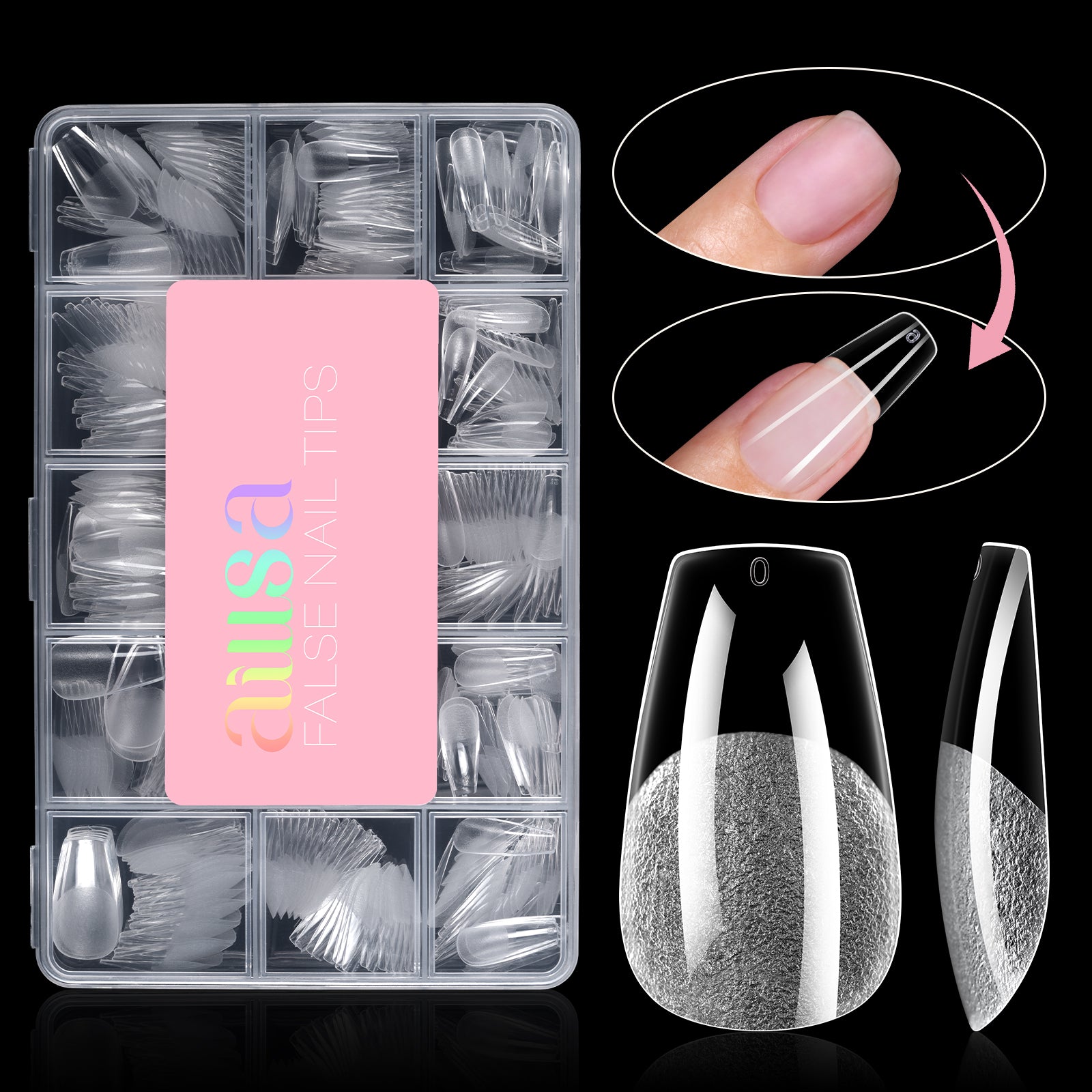Half Matte False Nail Tips 