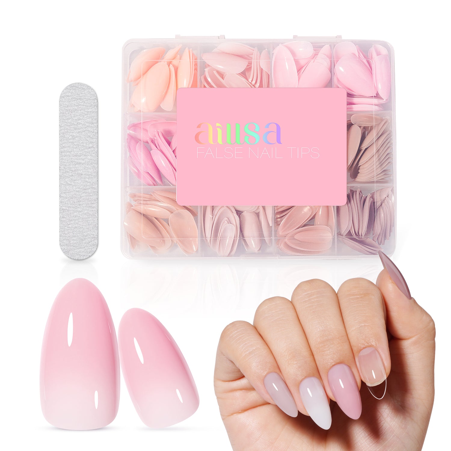 12 Mixed Colors Press-On Nails 