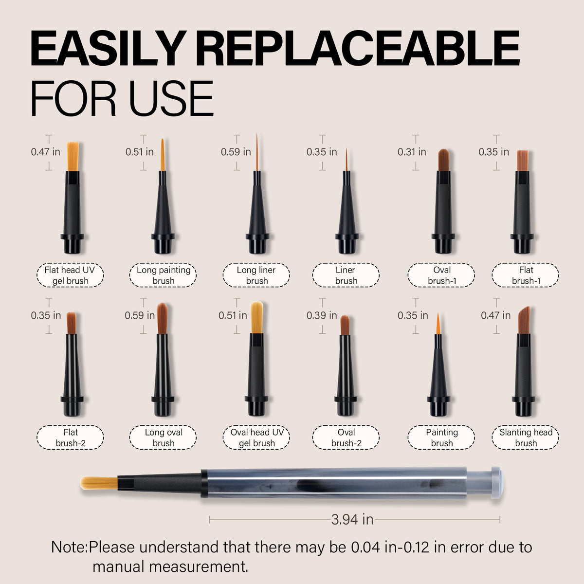 AILLSA Nail Art Brush Set 