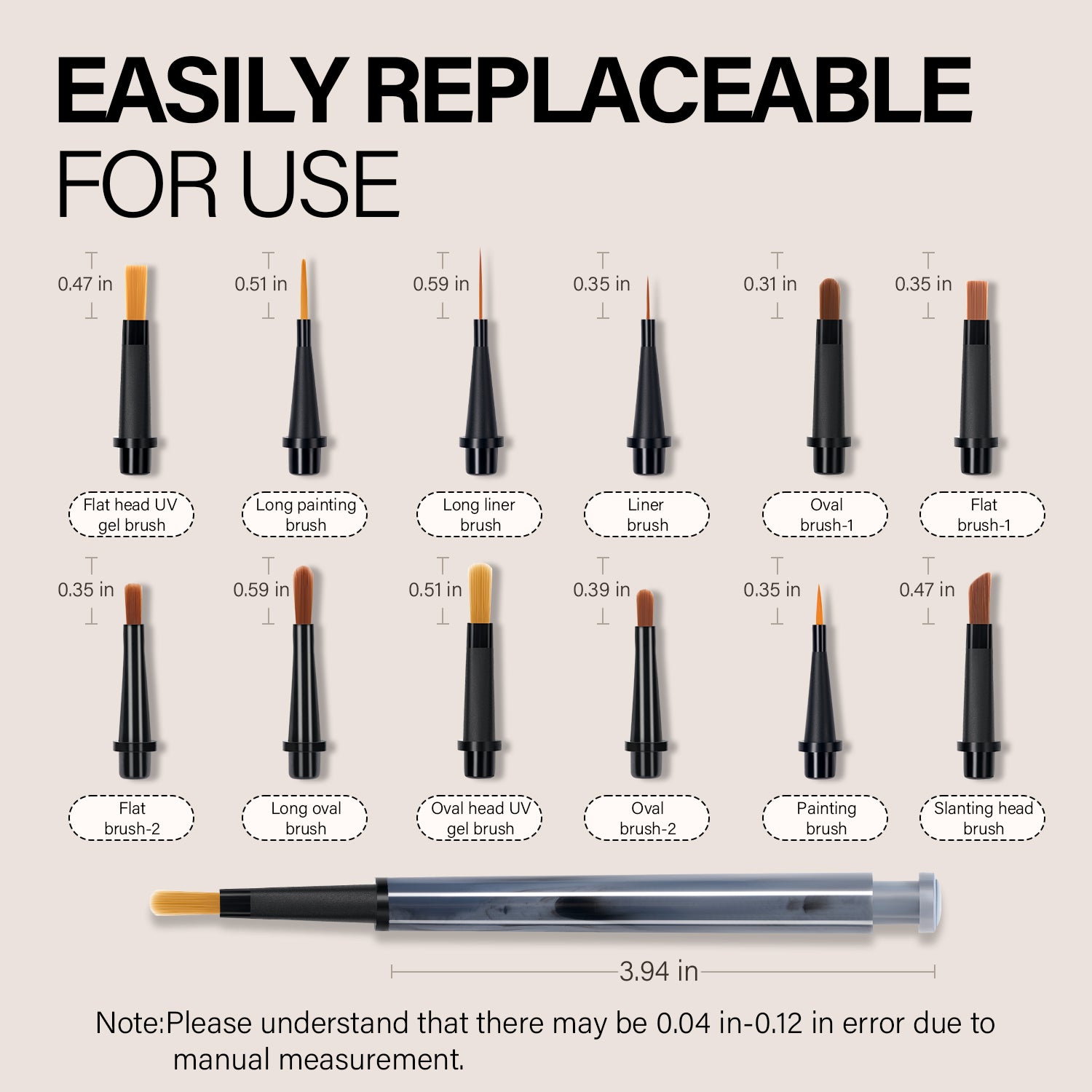 AILLSA Nail Art Brush Set 