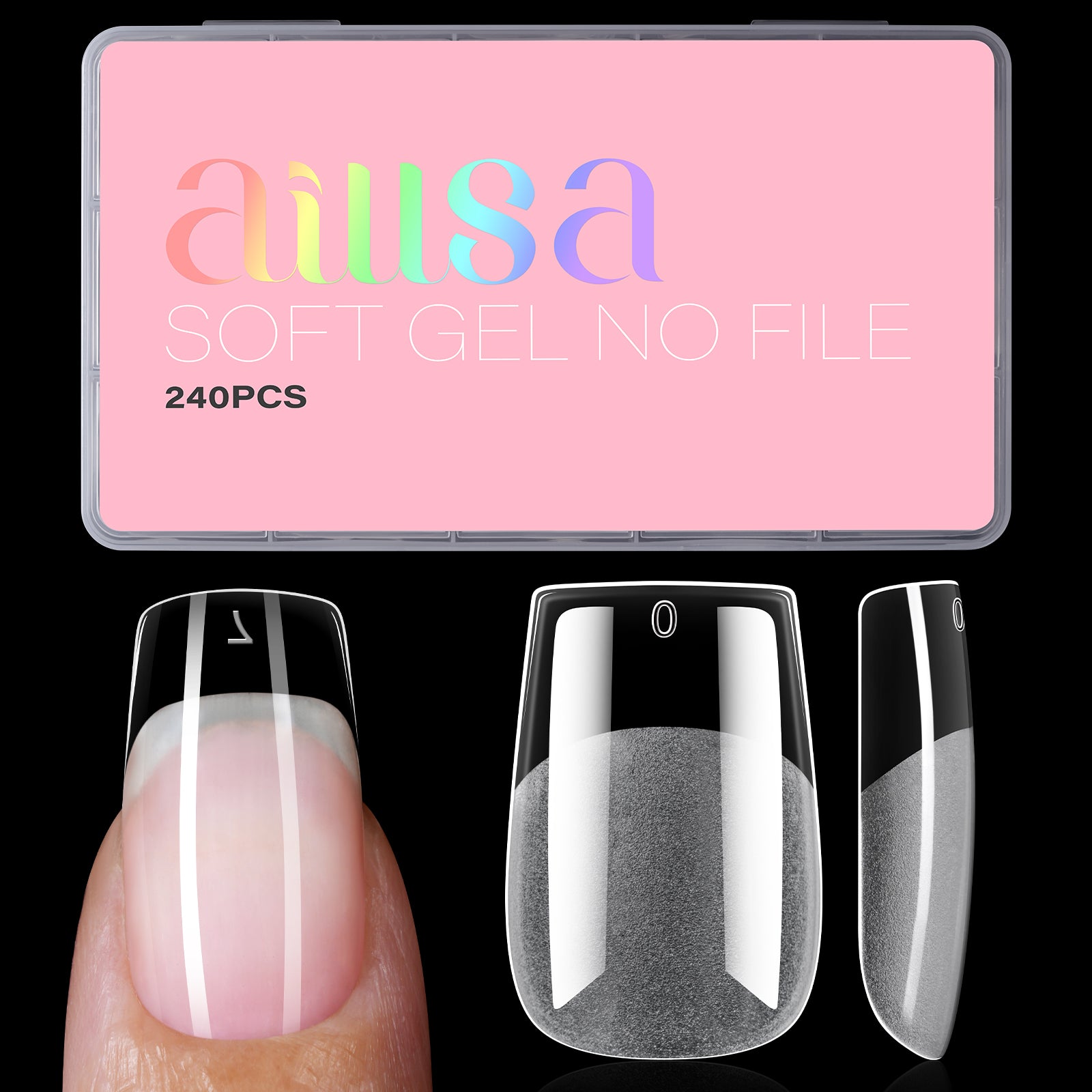 Full Cover Clear Nail Tips 