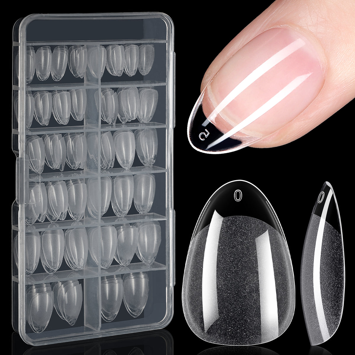 Full Cover Clear Nail Tips 