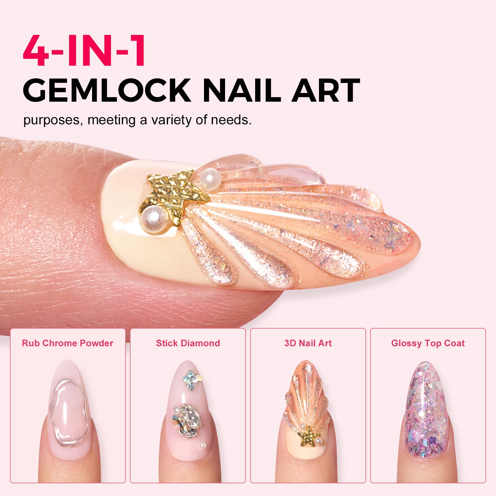 AILLSA 4-in-1 Multi-Use 3D Nail Art Gel 
