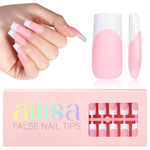Medium Square French Tip Press on Nails 