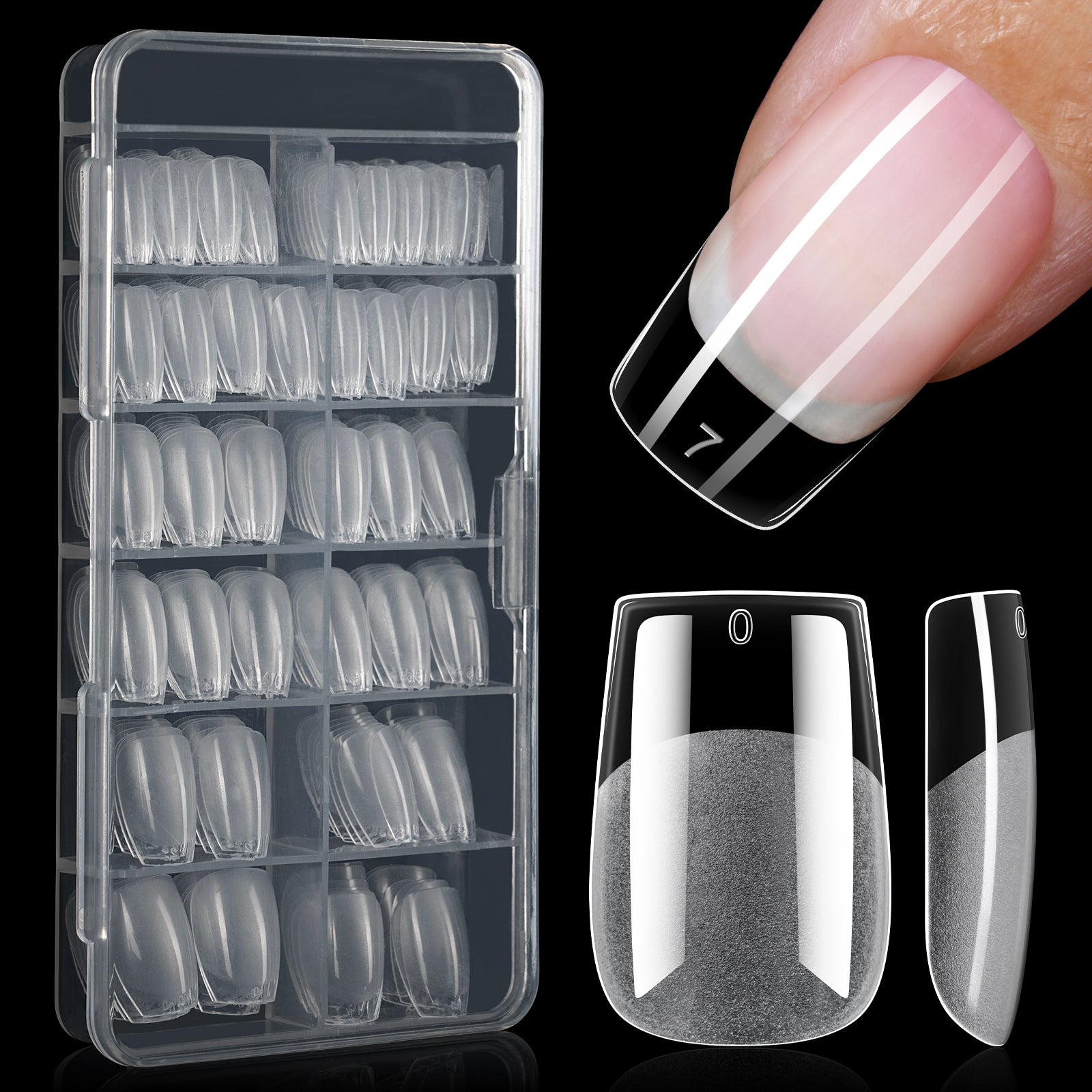 Full Cover Clear Nail Tips 