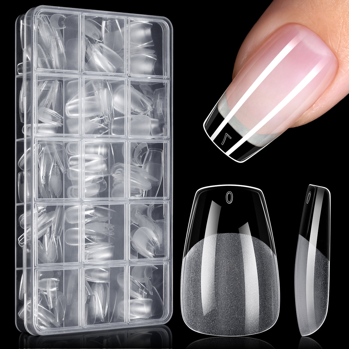 Full Cover Clear Nail Tips 