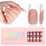 Medium Square French Tip Press on Nails 