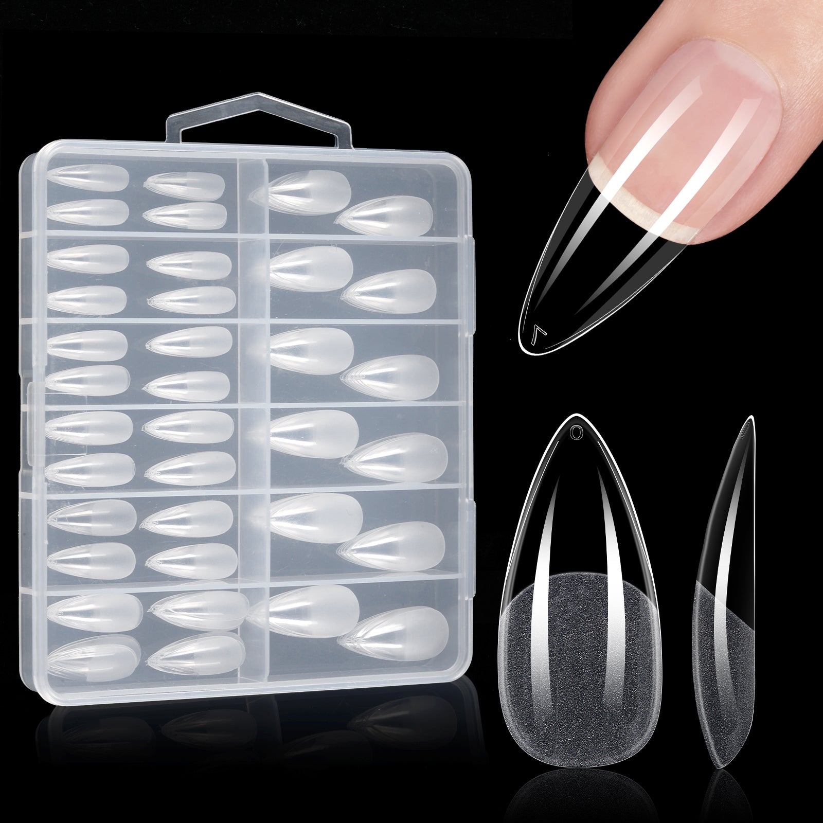 Full Cover Clear Nail Tips 
