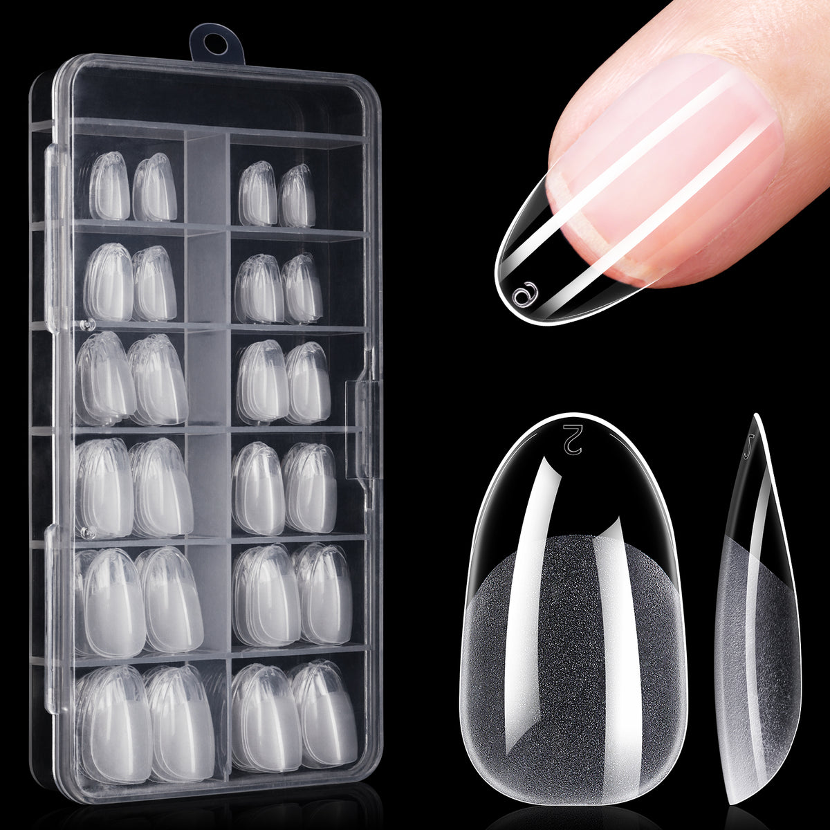 Full Cover Clear Nail Tips 