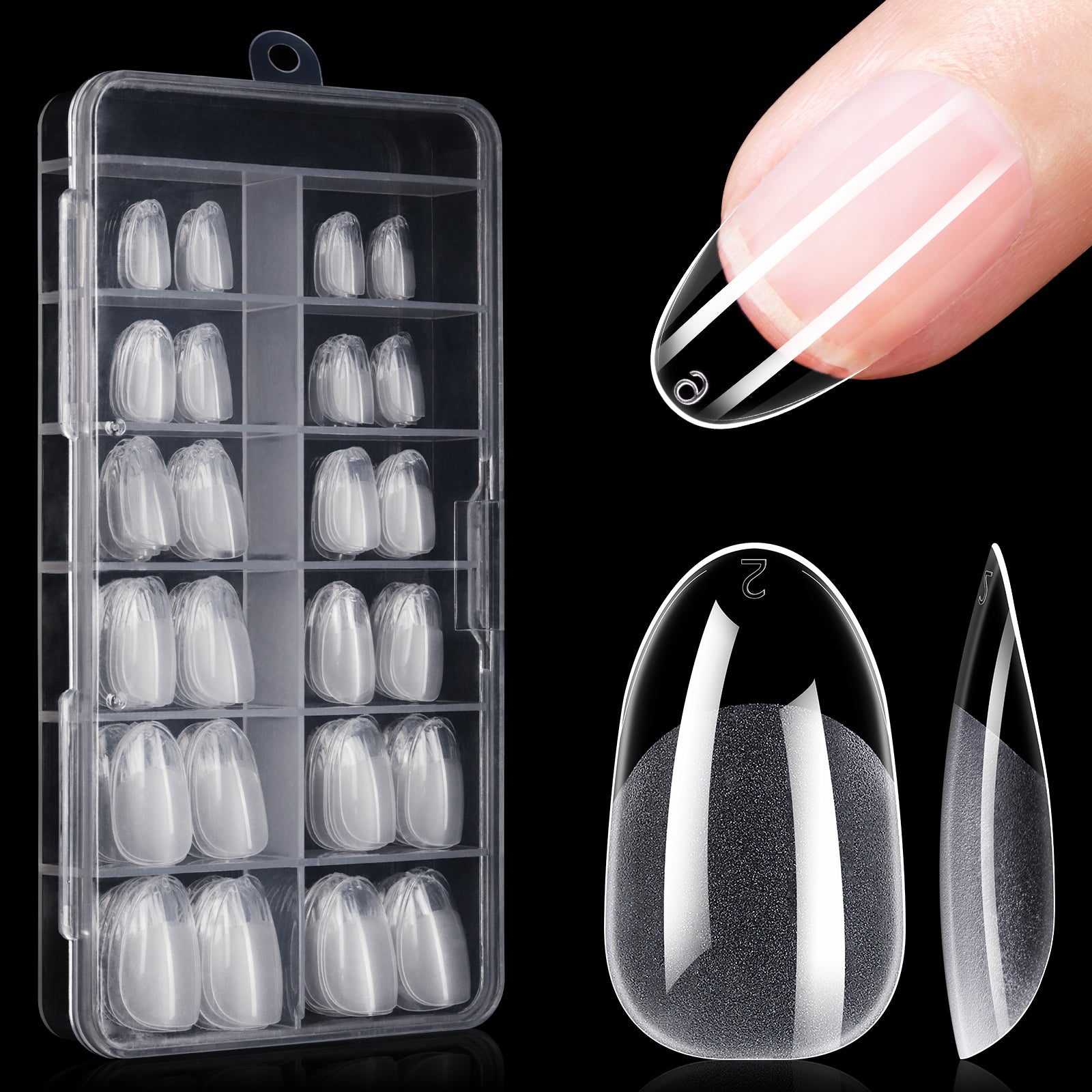 Full Cover Clear Nail Tips 
