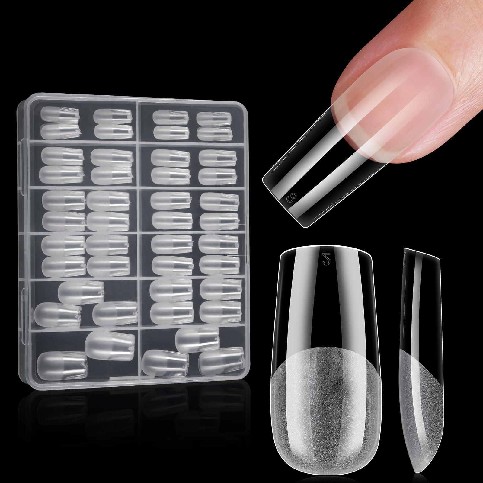 Full Cover Clear Nail Tips 