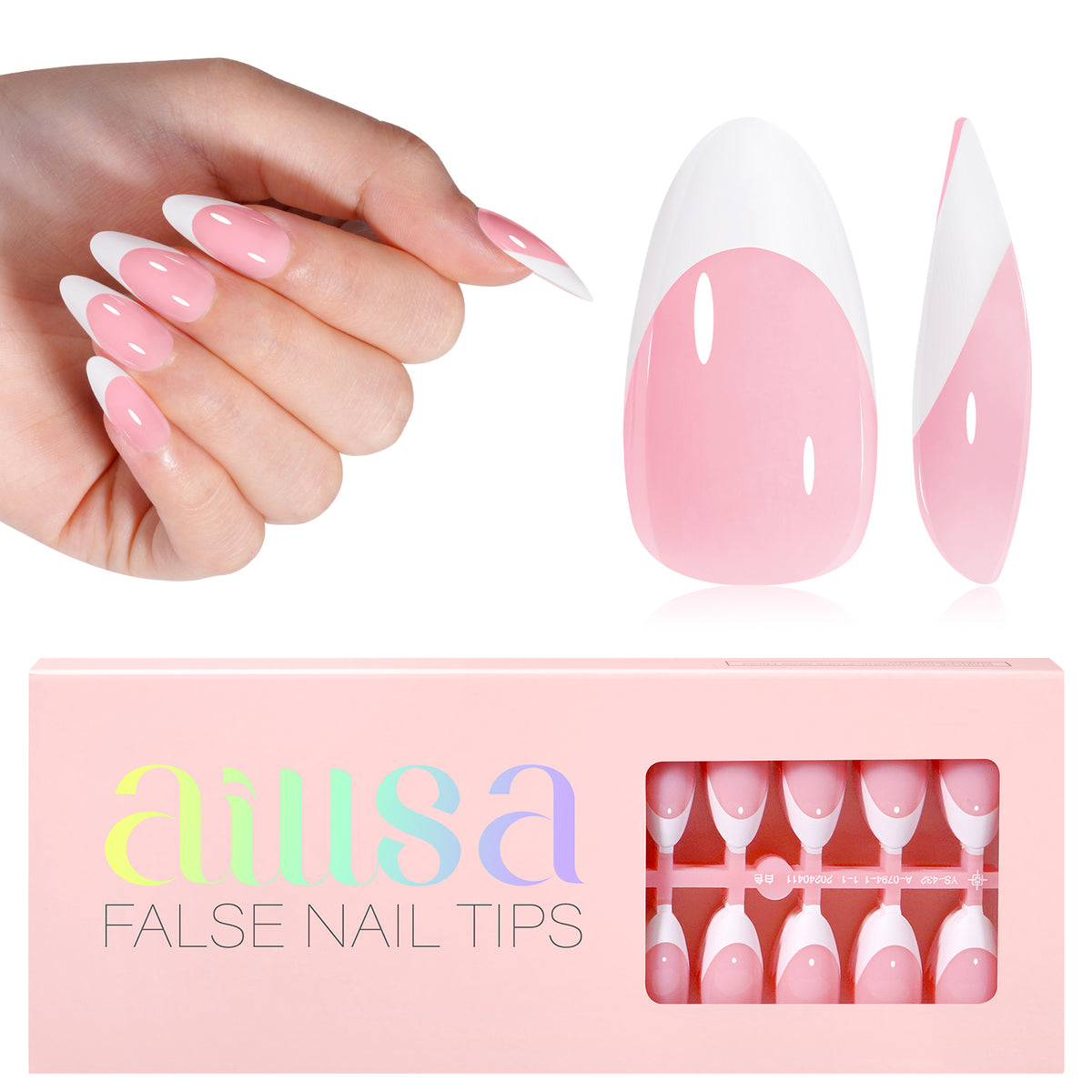 Almond French Tip Press on Nails 