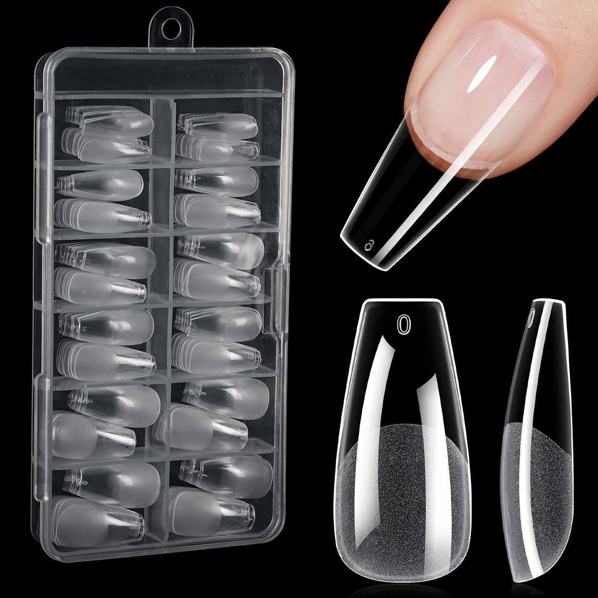 Full Cover Clear Nail Tips 