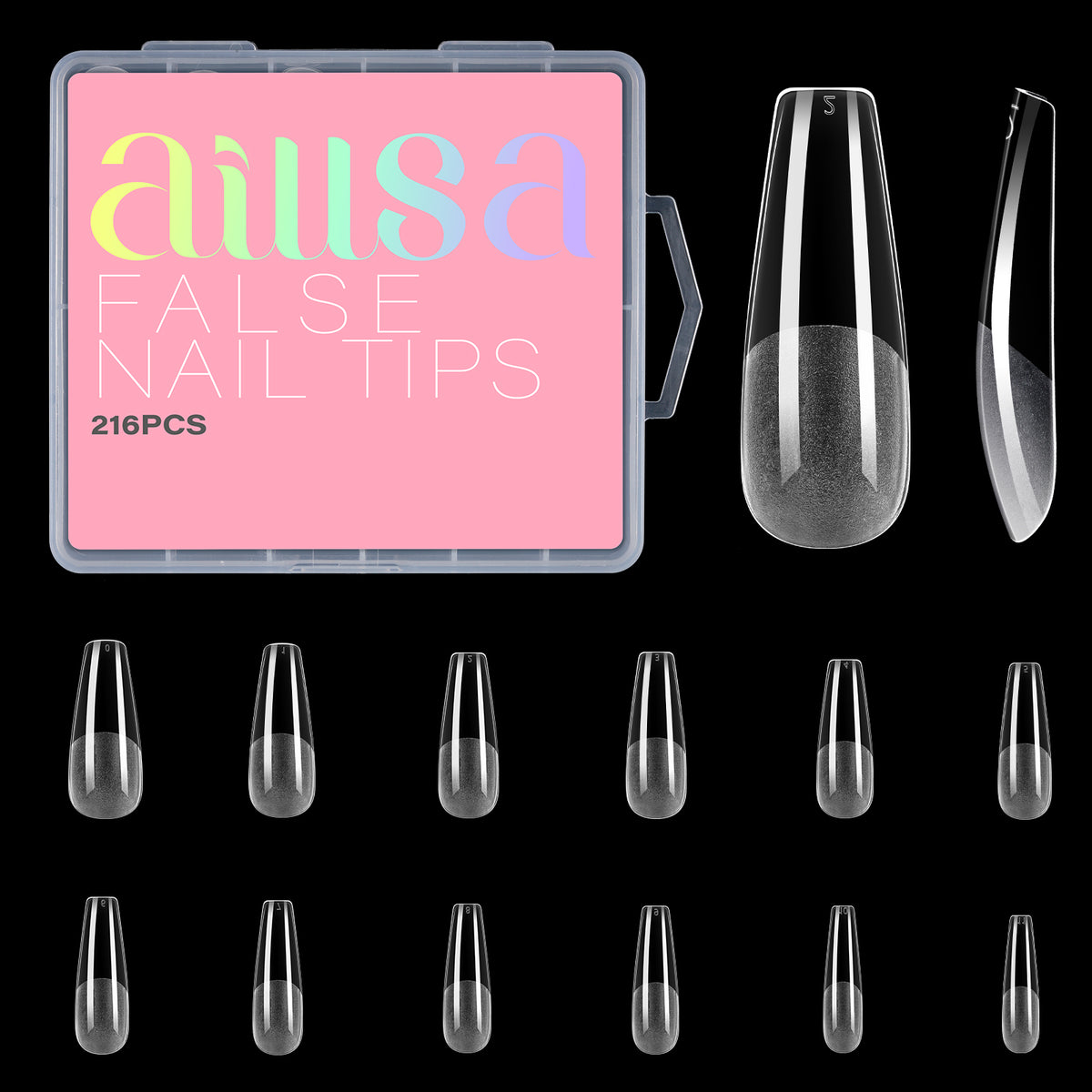 Full Cover Clear Nail Tips 