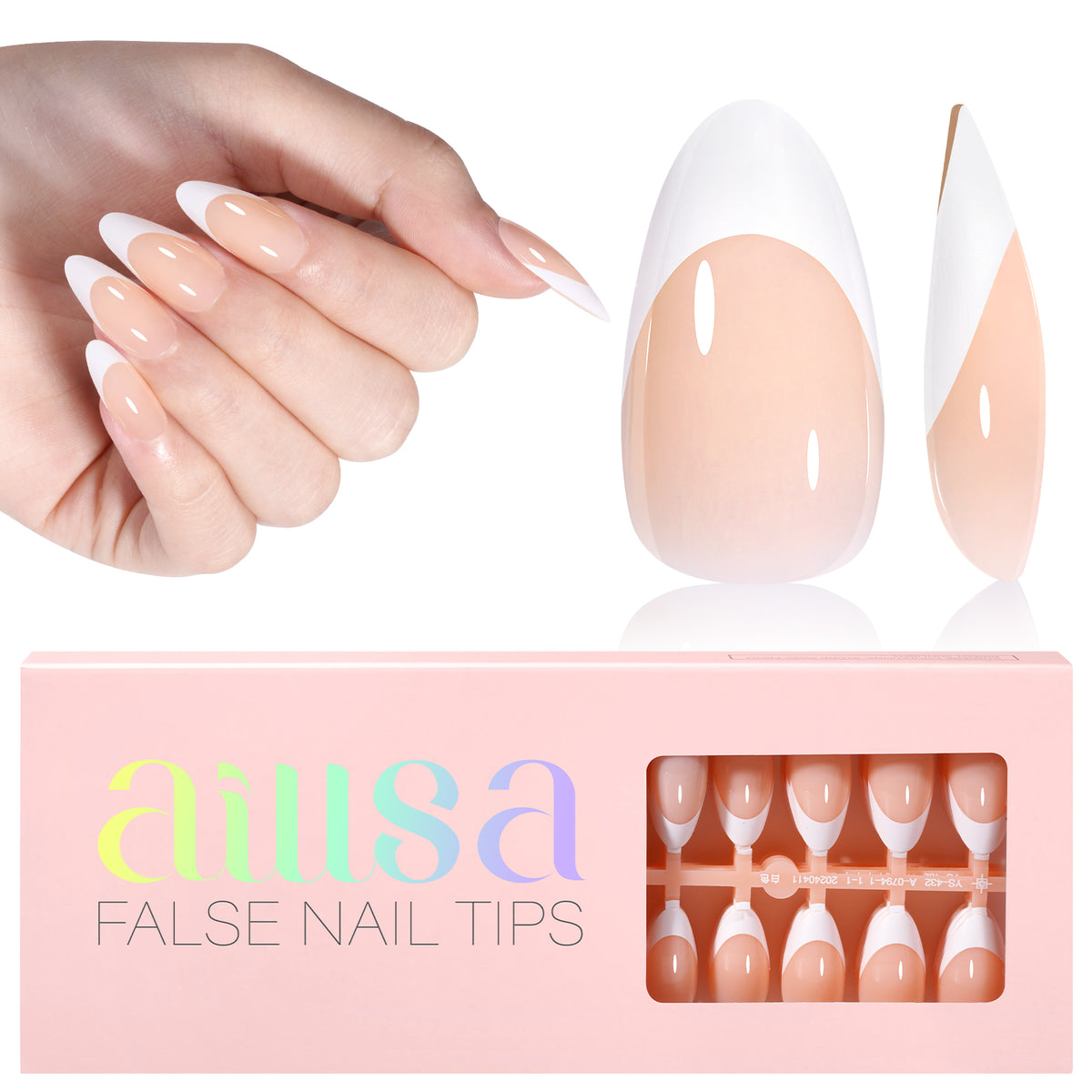 Almond French Tip Press on Nails 