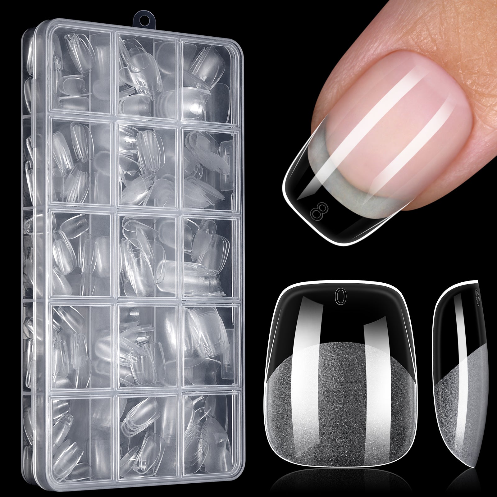 Full Cover Clear Nail Tips 