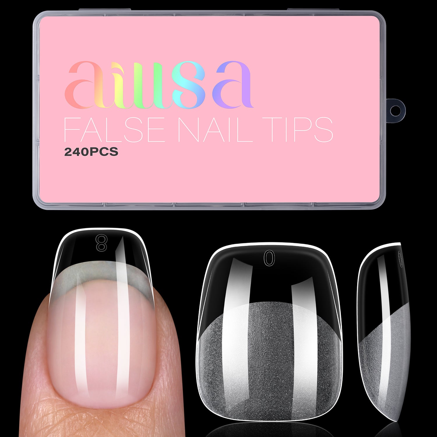 Full Cover Clear Nail Tips 