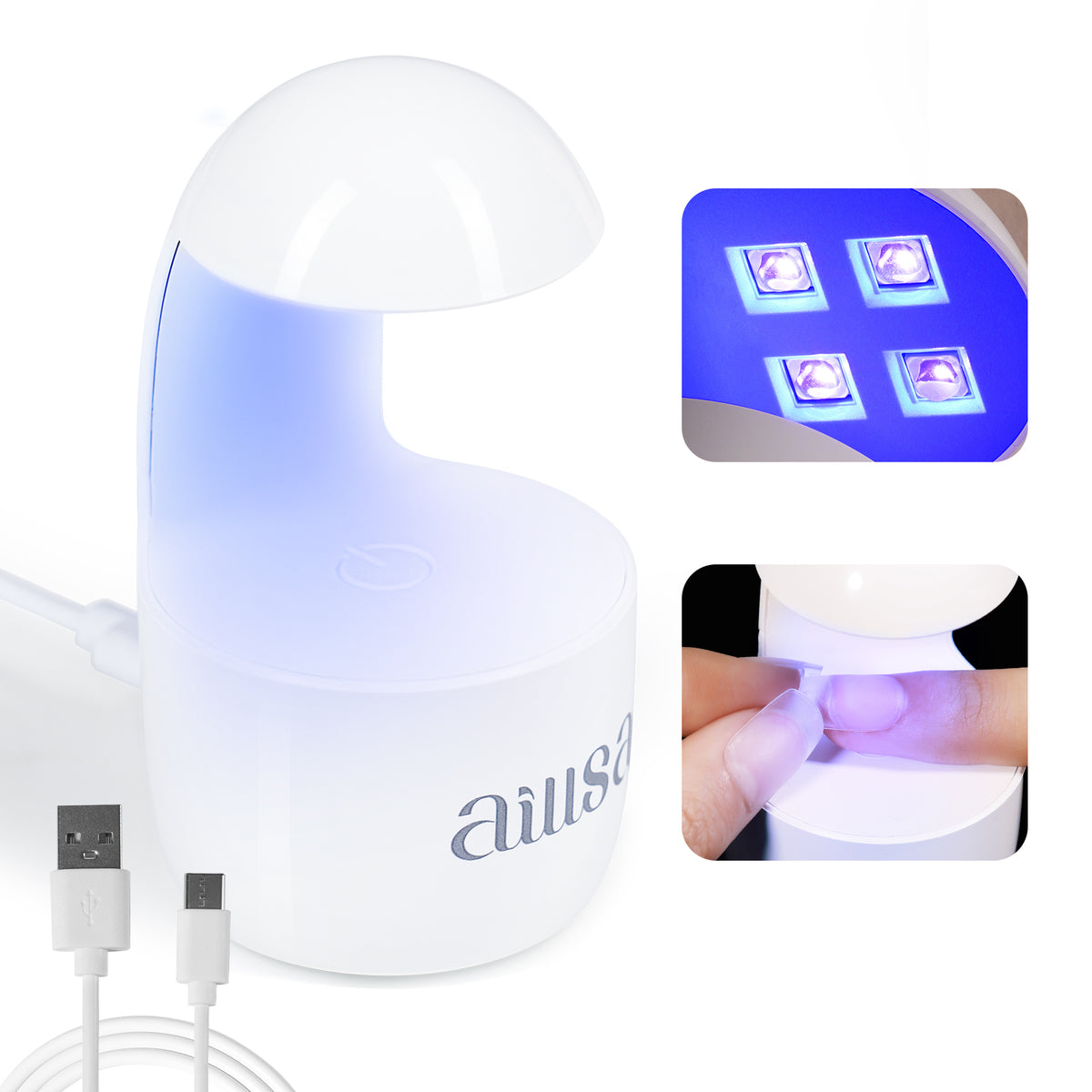 AILLSA Mini Eggshell Touch Sensor UV Nail Lamp