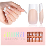 Medium Square French Tip Press on Nails 