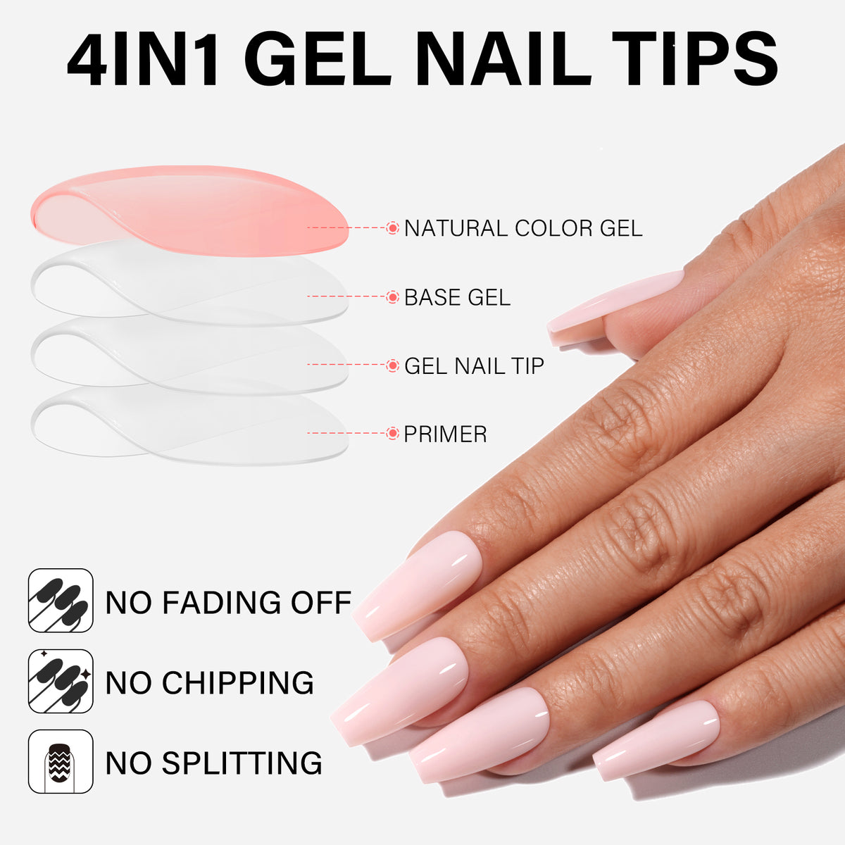 RealFit Nude Tone Mixed Color Press-On Nails 